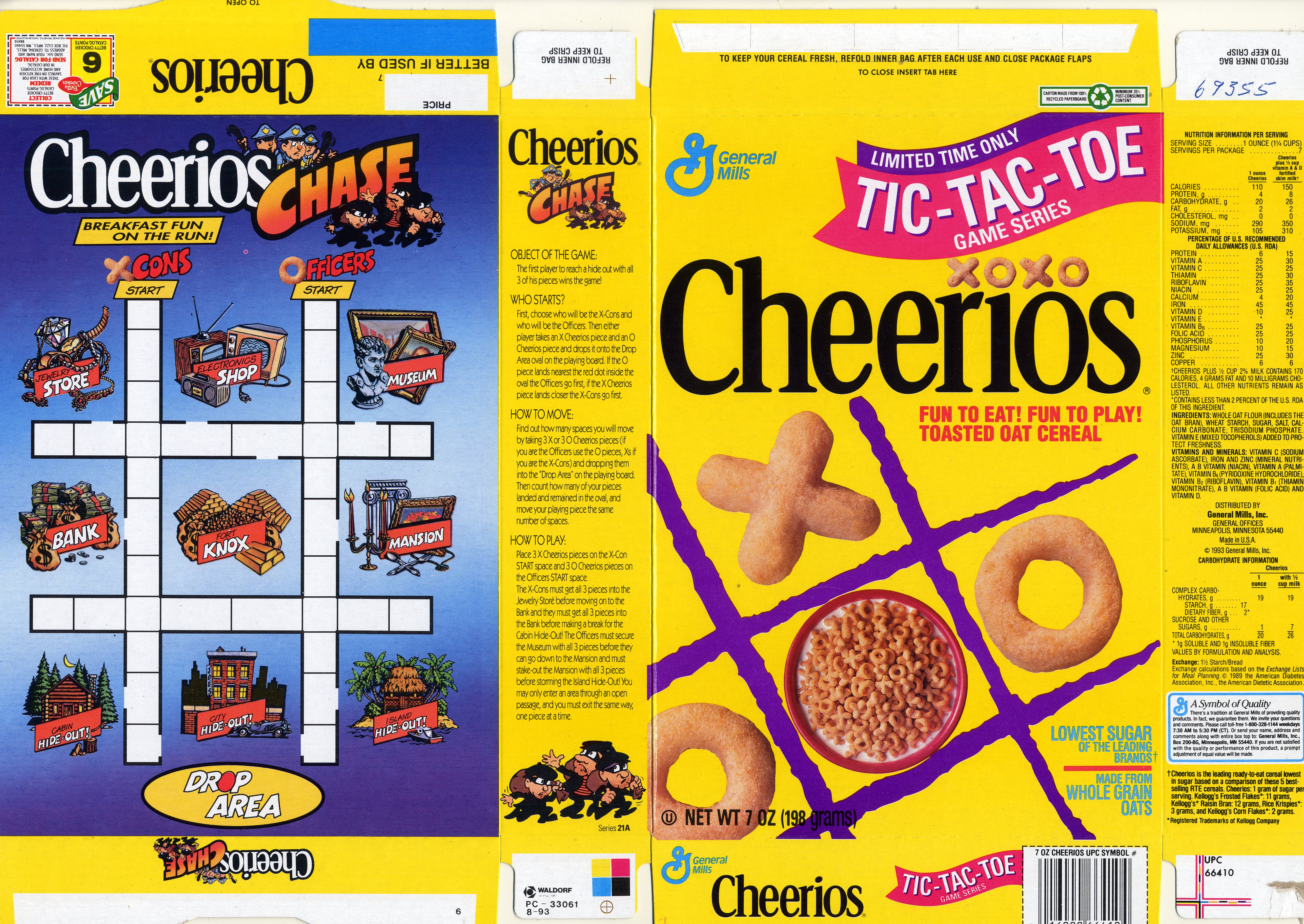 Cheerios 1993 cereal box