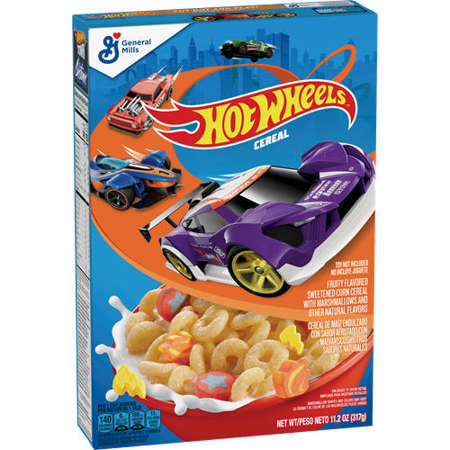 Box of Hot Wheels cereal