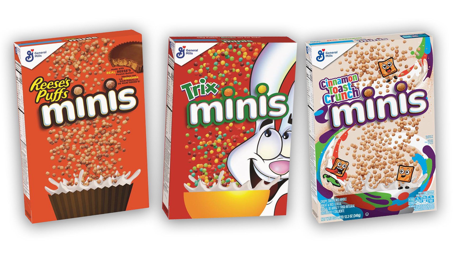 There boxes of new Minis cereal