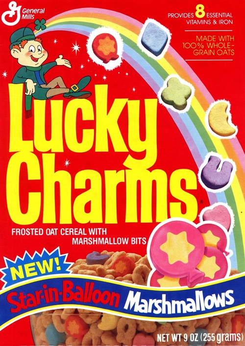 Package of Lucky Charms with Star-in-Balloon marshmallows